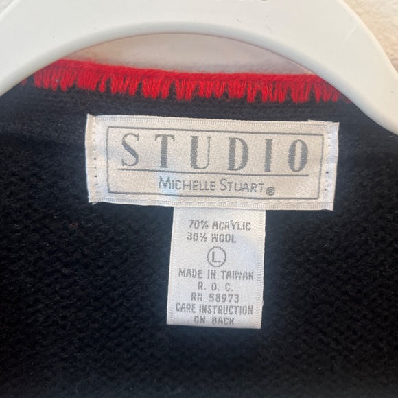 Vintage Michelle Stuart Greek Key Style Cardigan Size Large - Picture 4 of 7